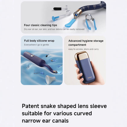 Smart Visual Ear Cleaner with HD Endoscope & Precision Tweezers - Safe for Adults & Children(white).