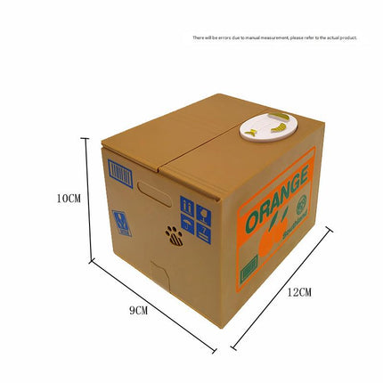 Adorable Cat Stealing Coin Piggy Bank - Automatic Money Saving Box for Kids & Adults(Orange and white cat).