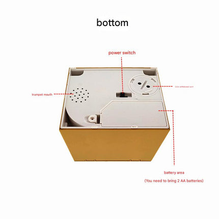 Adorable Cat Stealing Coin Piggy Bank - Automatic Money Saving Box for Kids & Adults(English yellow cat).