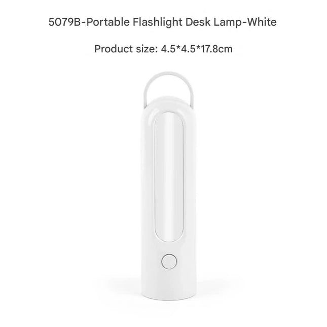 2-in-1 Portable LED Camping Lantern & Flashlight - USB Rechargeable, Dual Light Modes(Handle model white).