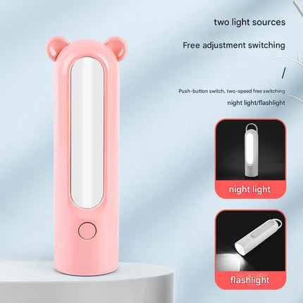 2-in-1 Portable LED Camping Lantern & Flashlight - USB Rechargeable, Dual Light Modes(Handle model white).