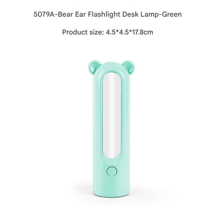 2-in-1 Portable LED Camping Lantern & Flashlight - USB Rechargeable, Dual Light Modes(Bear model green).