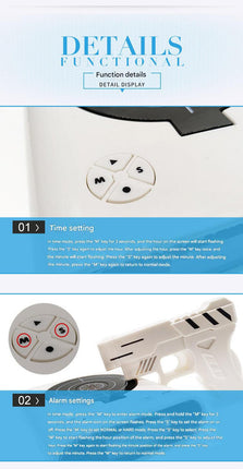 Gun Alarm Clock - Target Shooting Alarm with Infrared Gun, Recordable Alarm & Game Modes(white).