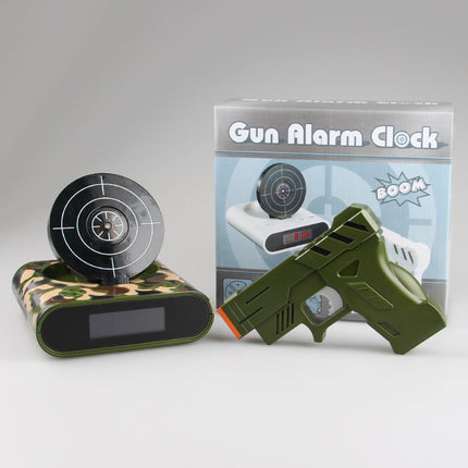 Gun Alarm Clock - Target Shooting Alarm with Infrared Gun, Recordable Alarm & Game Modes(Camouflage).