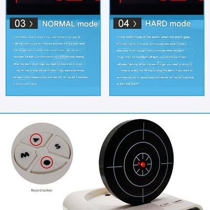 Gun Alarm Clock - Target Shooting Alarm with Infrared Gun, Recordable Alarm & Game Modes(Camouflage).