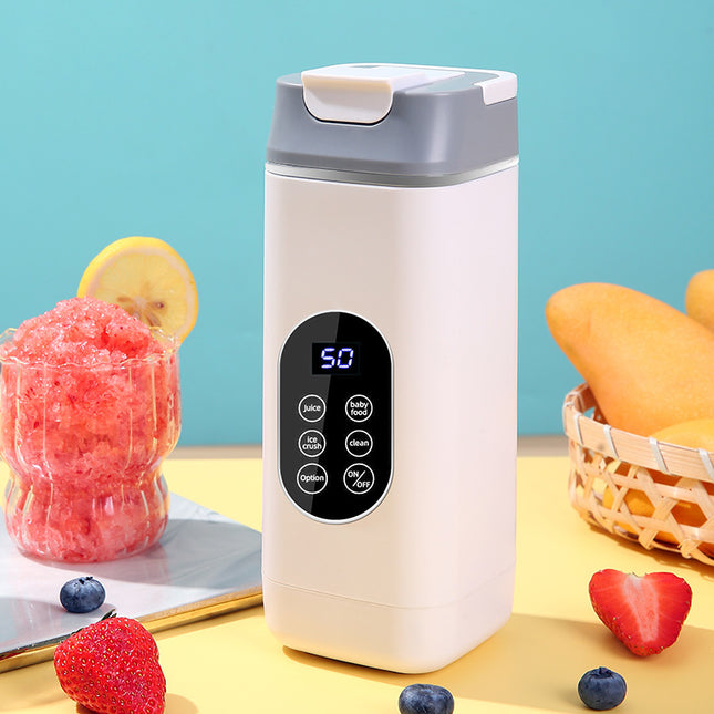 Wireless Portable Juicer Blender - 420ml, 12 Blades, 5-Hour Ice Storage, Digital Display & USB-C Charging(white).