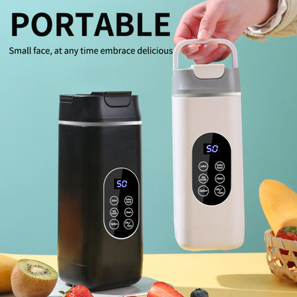 Wireless Portable Juicer Blender - 420ml, 12 Blades, 5-Hour Ice Storage, Digital Display & USB-C Charging(black).