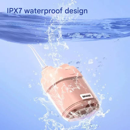 Ultra-Compact Mini Portable Water Flosser - IPX7 Waterproof, USB Rechargeable with Retractable Nozzle(white).