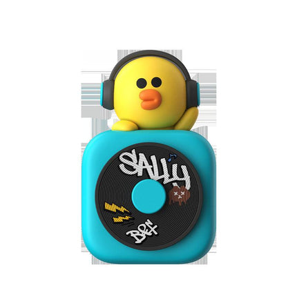 Car Air Freshener - CD Player Design with Spinning Record & Cute Character Topper(Yellow chick).