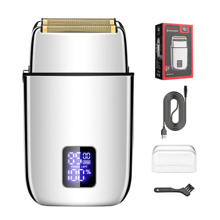 Professional Electric Foil Shaver for Men - 3 Speed Modes, LED Display, USB Rechargeable, Waterproof(silver).
