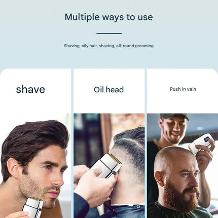 Professional Electric Foil Shaver for Men - 3 Speed Modes, LED Display, USB Rechargeable, Waterproof(silver).