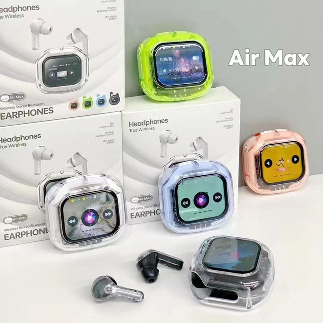 Transparent TWS Wireless Earbuds with Smart Call Noise Reduction & LED Display Case - Bluetooth 5.4(white).