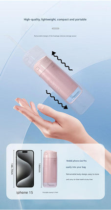Portable Water Flosser - 70-Day Battery, 4 Modes, 5 Nozzles, IPX7 Waterproof, 200ml Telescopic Tank(Blue).
