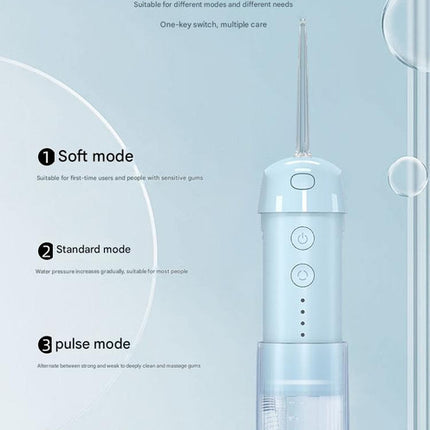 Portable Water Flosser - 70-Day Battery, 4 Modes, 5 Nozzles, IPX7 Waterproof, 200ml Telescopic Tank(Blue).