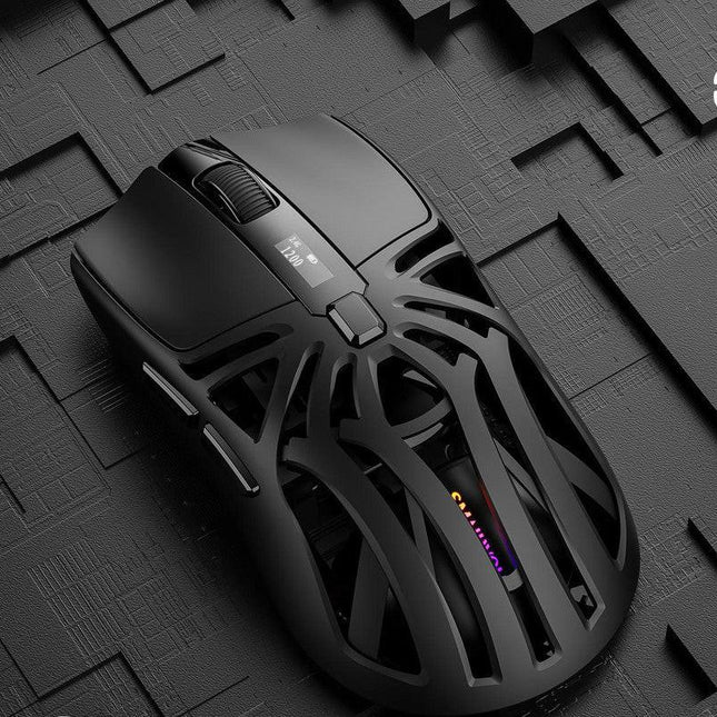 Tri-Mode Wireless Gaming Mouse - 1KHz Polling, 10000 DPI, Digital Display, Lightweight 73g(Black).
