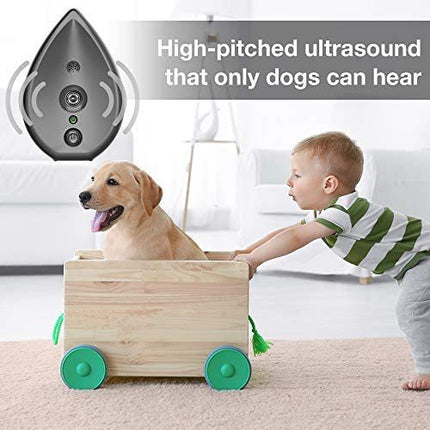 Automatic Ultrasonic Dog Bark Deterrent - Up to 50ft Range, Safe Frequency Conversion, Indoor Use(black).
