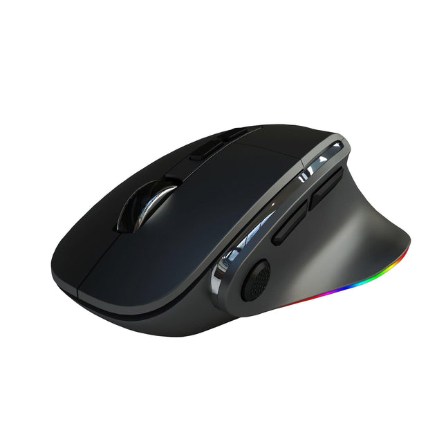 Ergonomic Vertical Wireless Mouse - Dual Mode (2.4G + Bluetooth), RGB Light, Rechargeable 500mAh Battery(black).