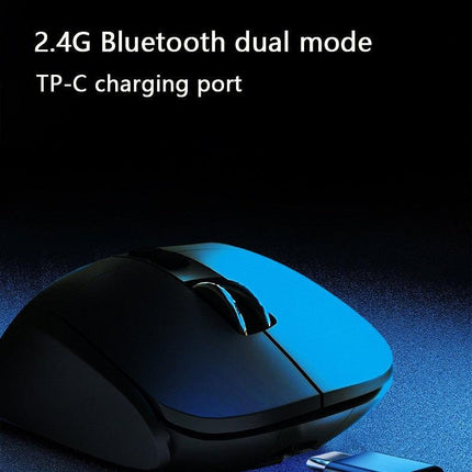 Ergonomic Vertical Wireless Mouse - Dual Mode (2.4G + Bluetooth), RGB Light, Rechargeable 500mAh Battery(Gray).