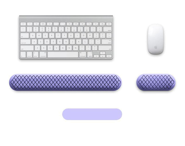 Ergonomic Keyboard & Mouse Wrist Rest Set - Soft Silicone, Non-Slip Base, Comfortable Support(purple).