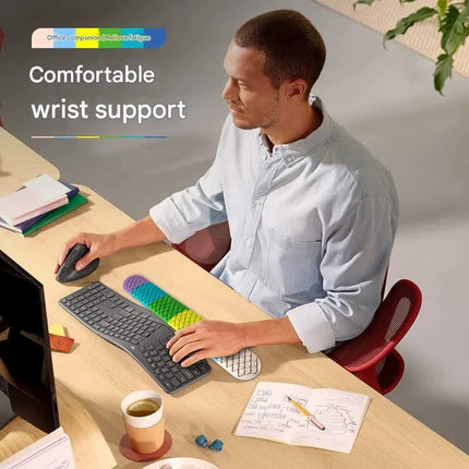 Ergonomic Keyboard & Mouse Wrist Rest Set - Soft Silicone, Non-Slip Base, Comfortable Support(purple).