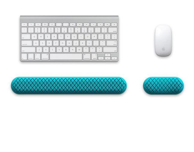 Ergonomic Keyboard & Mouse Wrist Rest Set - Soft Silicone, Non-Slip Base, Comfortable Support(blue).