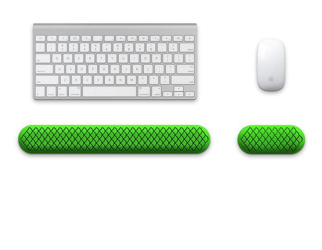 Ergonomic Keyboard & Mouse Wrist Rest Set - Soft Silicone, Non-Slip Base, Comfortable Support(green).