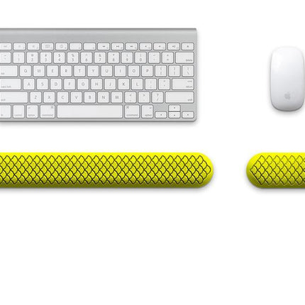 Ergonomic Keyboard & Mouse Wrist Rest Set - Soft Silicone, Non-Slip Base, Comfortable Support(yellow).