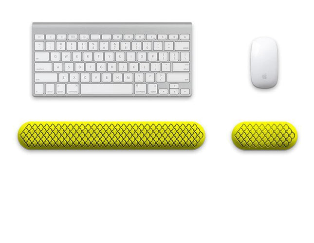 Ergonomic Keyboard & Mouse Wrist Rest Set - Soft Silicone, Non-Slip Base, Comfortable Support(yellow).