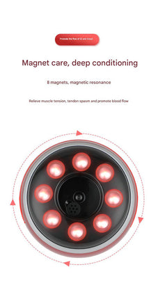 Smart Electric Cupping & Gua Sha Massager with Red Light Therapy & Magnetic Stones - 5 Levels, Rechargeable(red).