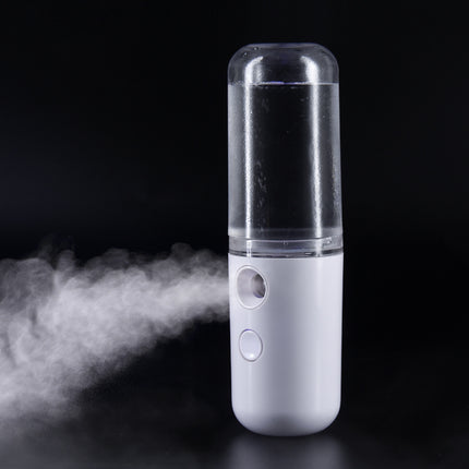 Two Portable Nano Facial Sprayer - 50ml USB Rechargeable Moisturizing Disinfectant Sprayer(white).