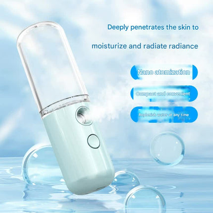 Two Portable Nano Facial Sprayer - 50ml USB Rechargeable Moisturizing Disinfectant Sprayer(white).