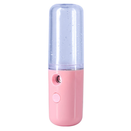 Two Portable Nano Facial Sprayer - 50ml USB Rechargeable Moisturizing Disinfectant Sprayer(Pink).