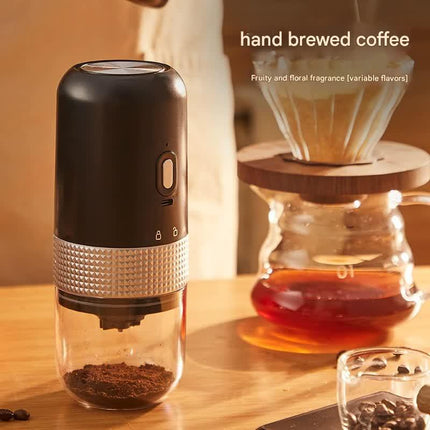 Wireless Portable Electric Coffee Grinder - Adjustable Coarseness, USB-C Rechargeable, One-Touch Operation(black).