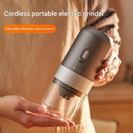 Wireless Portable Electric Coffee Grinder - Adjustable Coarseness, USB-C Rechargeable, One-Touch Operation(white).