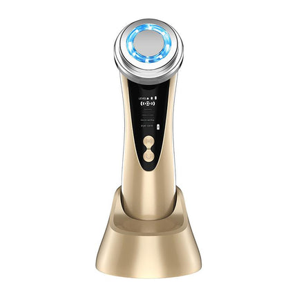 4-in-1 Facial Beauty Device - LED Light Therapy, Warm Lifting, Ion Cleansing & Eye Care(gold).