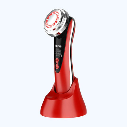 4-in-1 Facial Beauty Device - LED Light Therapy, Warm Lifting, Ion Cleansing & Eye Care(red).