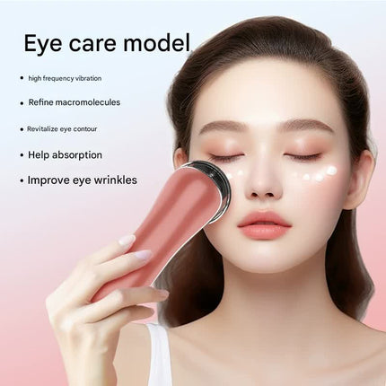 4-in-1 Facial Beauty Device - LED Light Therapy, Warm Lifting, Ion Cleansing & Eye Care(red).