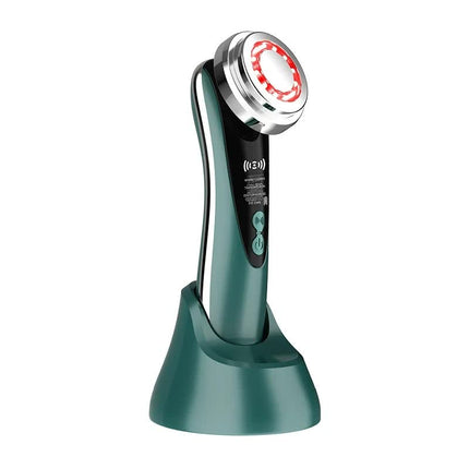 4-in-1 Facial Beauty Device - LED Light Therapy, Warm Lifting, Ion Cleansing & Eye Care(green).