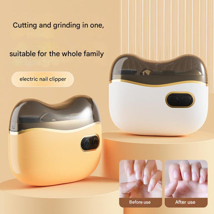 Electric Nail Clipper & Grinder - 2-in-1 Automatic Trimmer with 2 Speeds, Type-C Charging, Safe for All Ages(white).