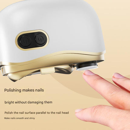 Electric Nail Clipper & Grinder - 2-in-1 Automatic Trimmer with 2 Speeds, Type-C Charging, Safe for All Ages(white).