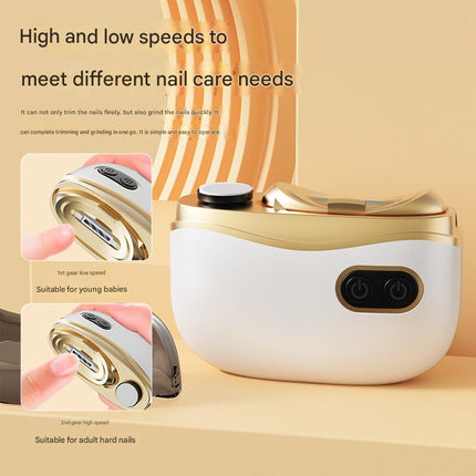 Electric Nail Clipper & Grinder - 2-in-1 Automatic Trimmer with 2 Speeds, Type-C Charging, Safe for All Ages(Blue).