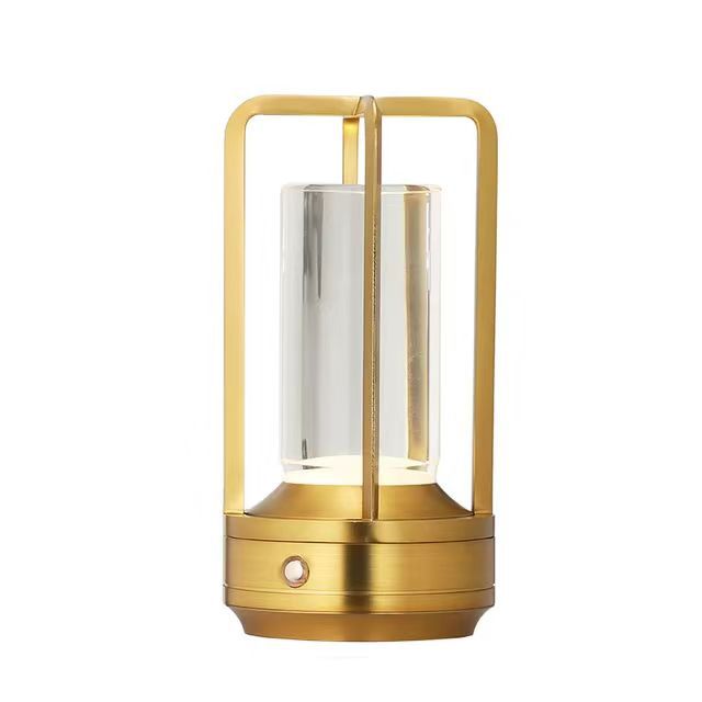 Cross-Shaped LED Table Lamp - Gold Touch Button with USB Charging.