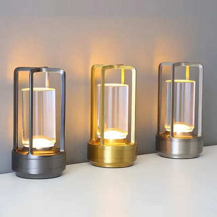 Cross-Shaped LED Table Lamp - Gold Touch Button with USB Charging.