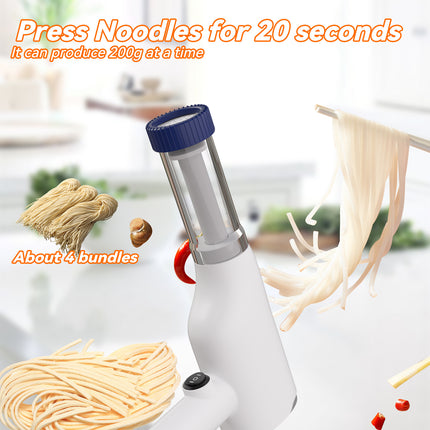 White Portable Rechargeable Noodle Maker - Multiple Shaping Discs.