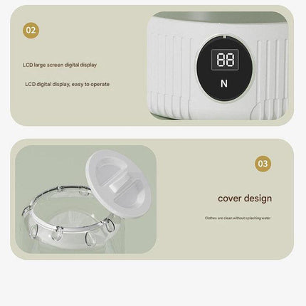 Blue Travel-Friendly Mini Washing Machine - USB Powered, Automatic, for Small Loads.