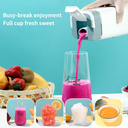 Black Rechargeable Travel Blender Cup - 12 Blades, Digital Display, Self-Cleaning.