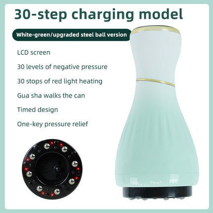 Gradient white green Portable Electric Cupping Therapy Device - Adjustable Intensity & Heat.