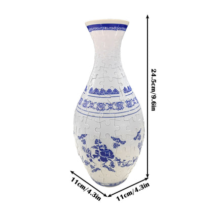 Unique 3D Puzzle Vase with Built-in Water Holder - Fun DIY Project (Blue Boat).