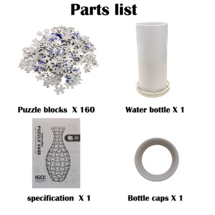 Unique 3D Puzzle Vase with Built-in Water Holder - Fun DIY Project (Blue Boat).