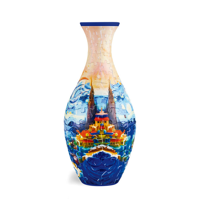 Unique 3D Puzzle Vase with Built-in Water Holder - Fun DIY Project (Castle).